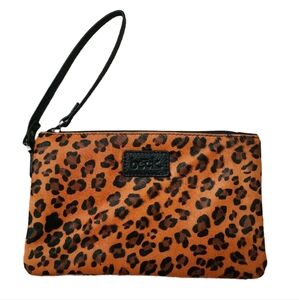 Beck. Ziplet Bags Wild Child Orange leopard print calf hair wristlet